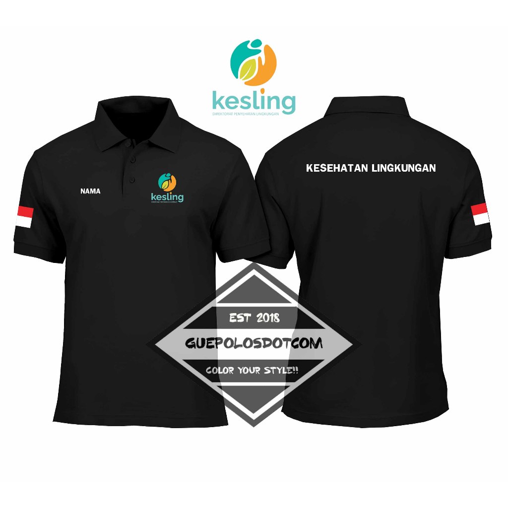 POLOSHIRT KESLING KESEHATAN LINGKUNGAN - Baju Berkerah Logo Kesling Kesehatan Lingkungan - POLO KERA