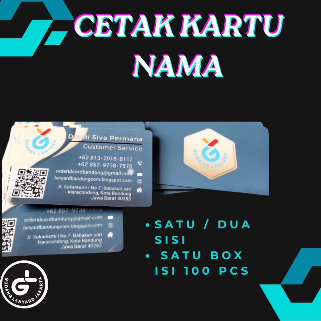 

Cetak kartu nama PVC custom 1sisi/2sisi kartu nama plastik 1 box 2 nama isi 100pcs