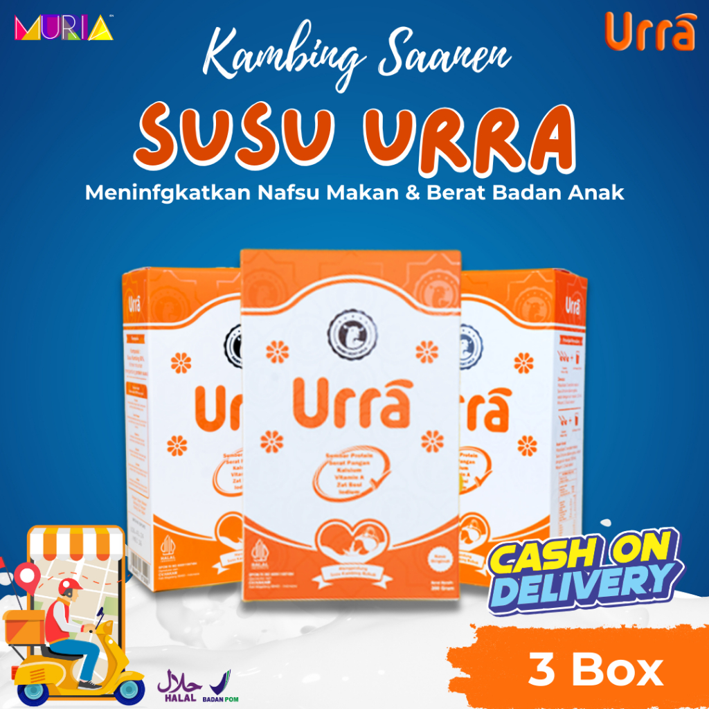 

Urra Susu Kambing Saanen Untuk Penambah Nafsu Makan Berat dan Tinggi Badan Pada Anak 3 Box - 200gr