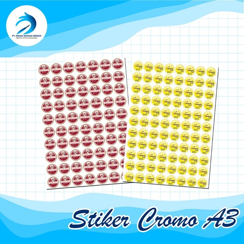 

Digital print A3 cetak stiker cromo | Print stiker transparant | Print stiker Vinyl | Custom Label Packaging Kemasan makan dan minuman tahan air