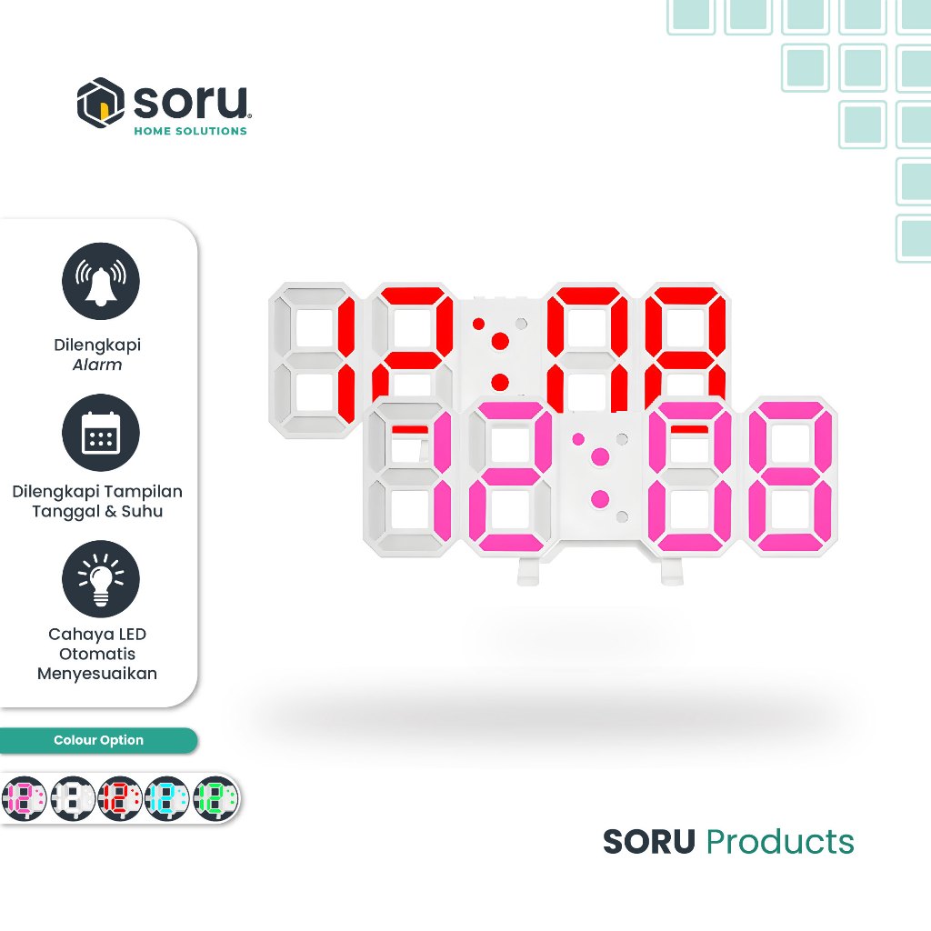 Jam Meja Dinding Digital LED Clock 8018