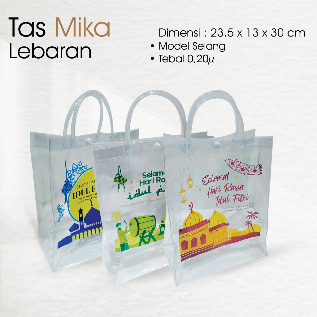 

Tas Mika Lebaran Uk. 23,5 x 13 x 30 Ada Sablon