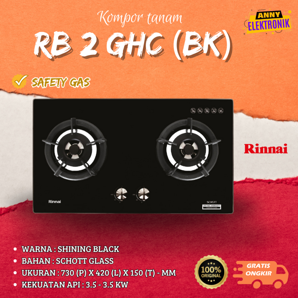 KOMPOR TANAM RINNAI RB 2 GHC (BK)