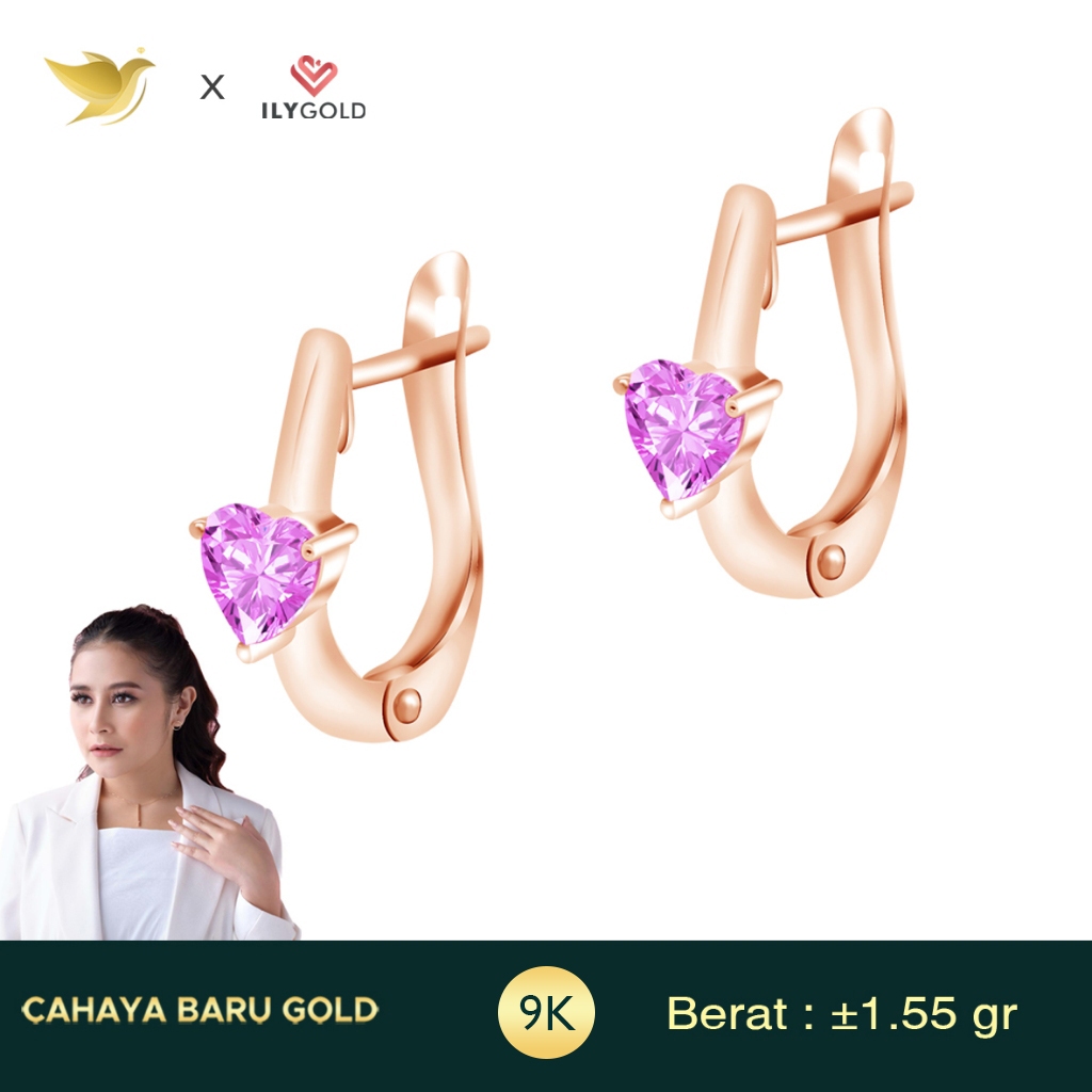 Anting Emas Ily Gold La Vie En Rose Series 9K Cahaya Baru Depok