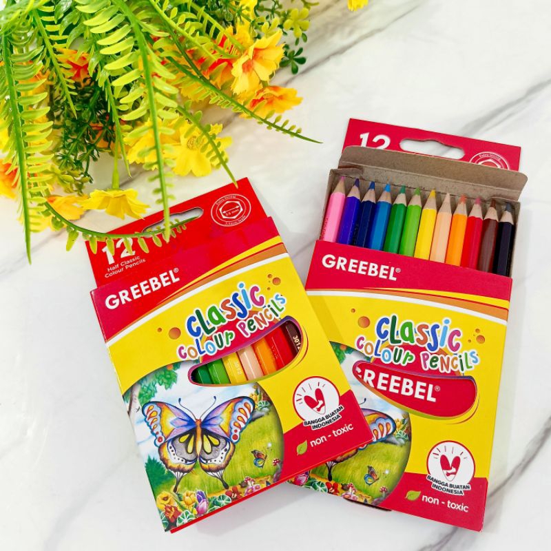 

Greebel 3012 Half Classic Colour Pencils 12 Warna/Pensil Warna Greebel Classic 12 Warna Pendek