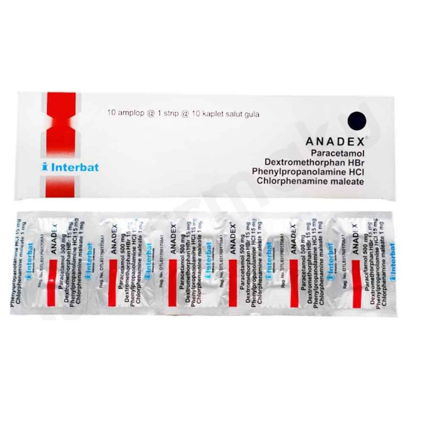 Anadex Obat Flu & Batuk Strip isi 10 tablet