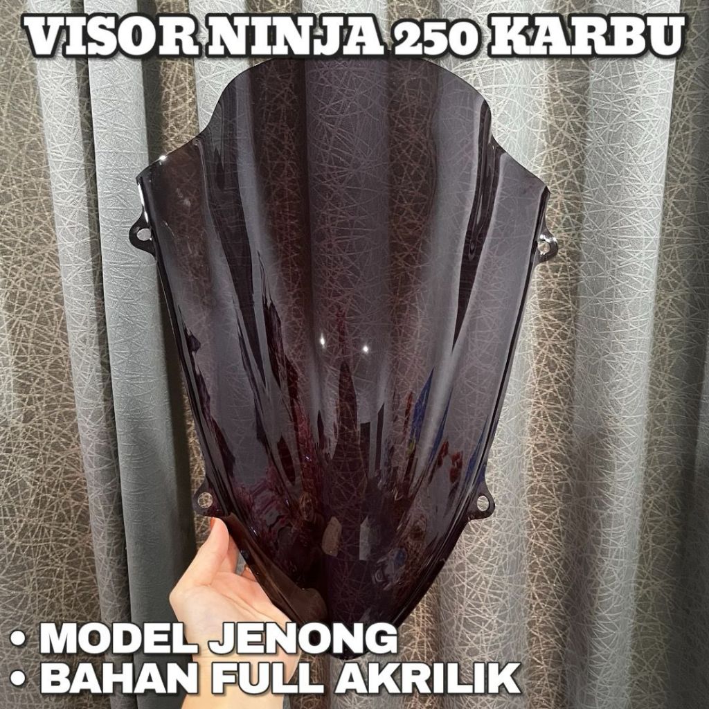 VISOR NINJA 250 KARBU VISOR WINDSHIELD NINJA 250 KARBU VISOR NINJA 250 MODEL JENONG HS55