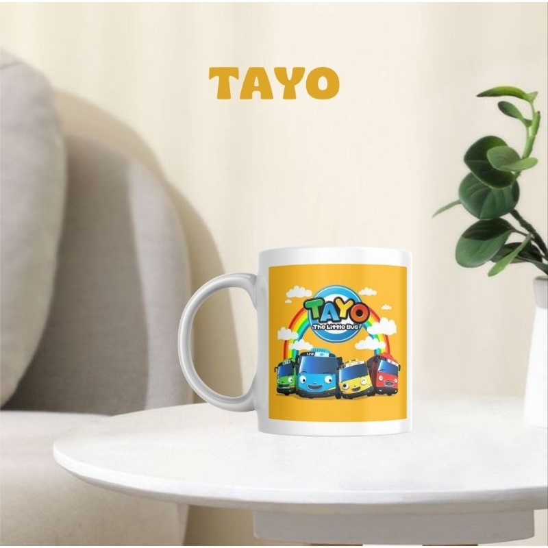 PROMO Mug Cartoon / Mug Tayo / Gelas Tayo / Mug Birthday / Gelas Ulang Tahun / Bisa Request Nama