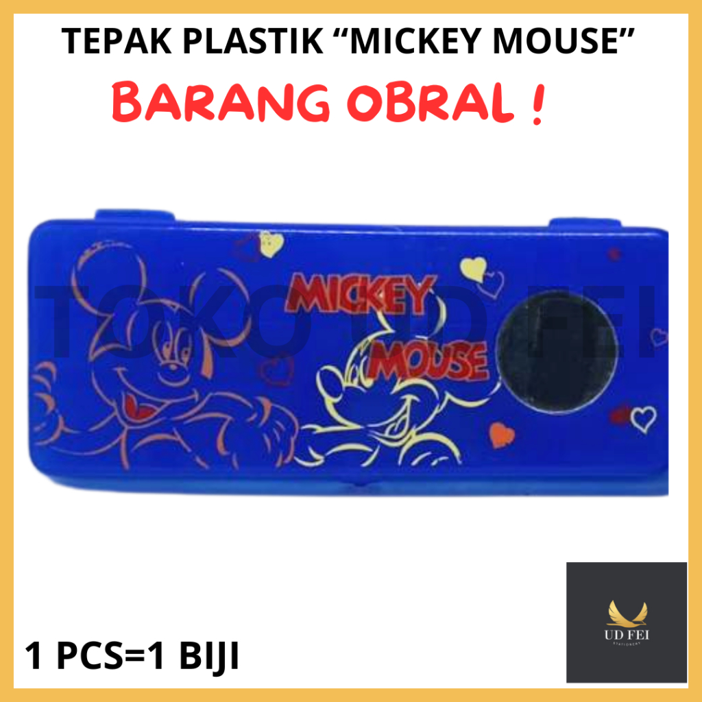 

(OBRAL / 1PCS= 1 BIJI -- MOTIF : MICKEY - BIRU) TEPAK PLASTIK/ TEPAK PLASTIK MURAH/ TEMPAT PENSIL