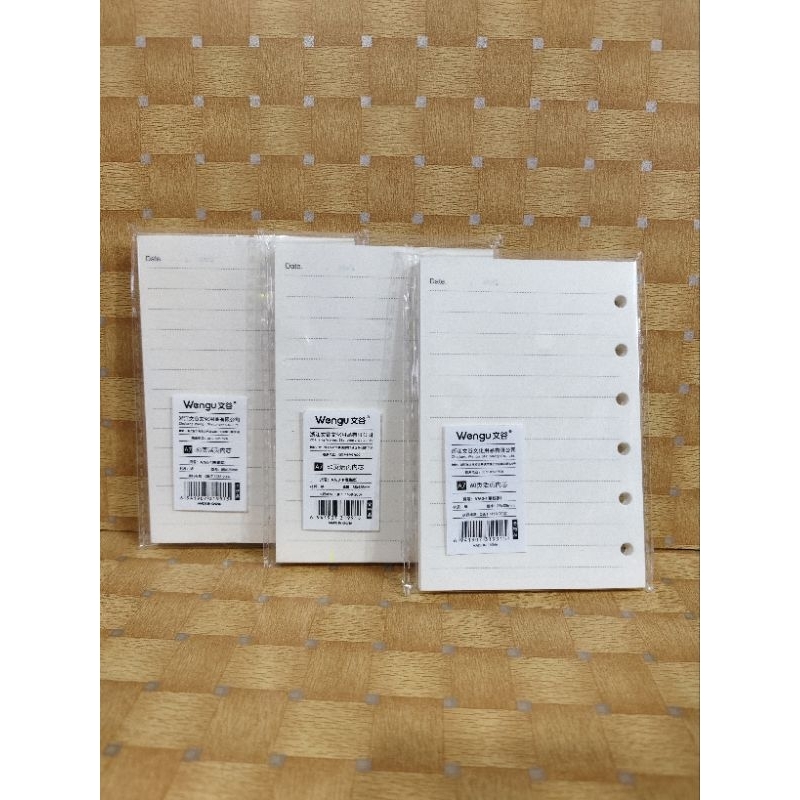 

WENGU Loose Leaf Garis ukuran A7 (6 holes) isi 60 lembar warna krem