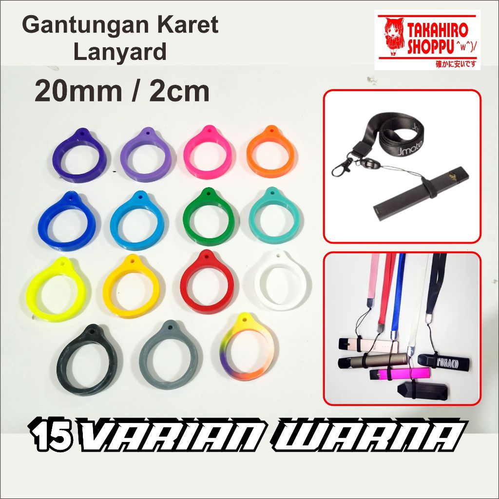 

Gantungan Karet Ring O Lanyard Elastis 20 mm / 2 cm Karet Gantungan Tali Kalung