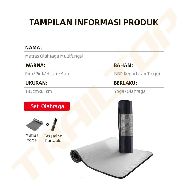 SUMB3RB3RK4H TRAILT MATRAS OLAHRAGA NBR MATRAS YOGA PREUM ANTI SL 2 SISI KARPET OLAHRAGA ALAT GYM DI