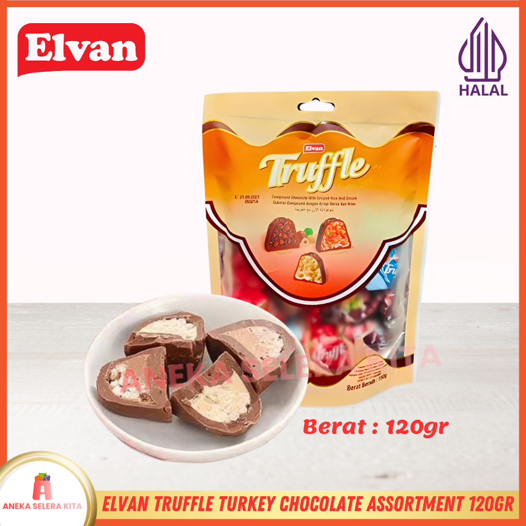 

Elvan Truffle Coklat Arab Turki Assortment Halal 120gr