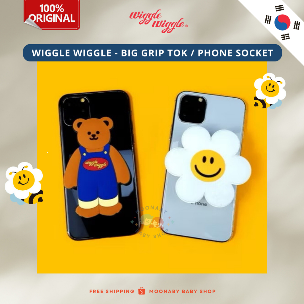 Wiggle Wiggle Kai Bear & Daisy Big Griptok Popsoket - Original Korea