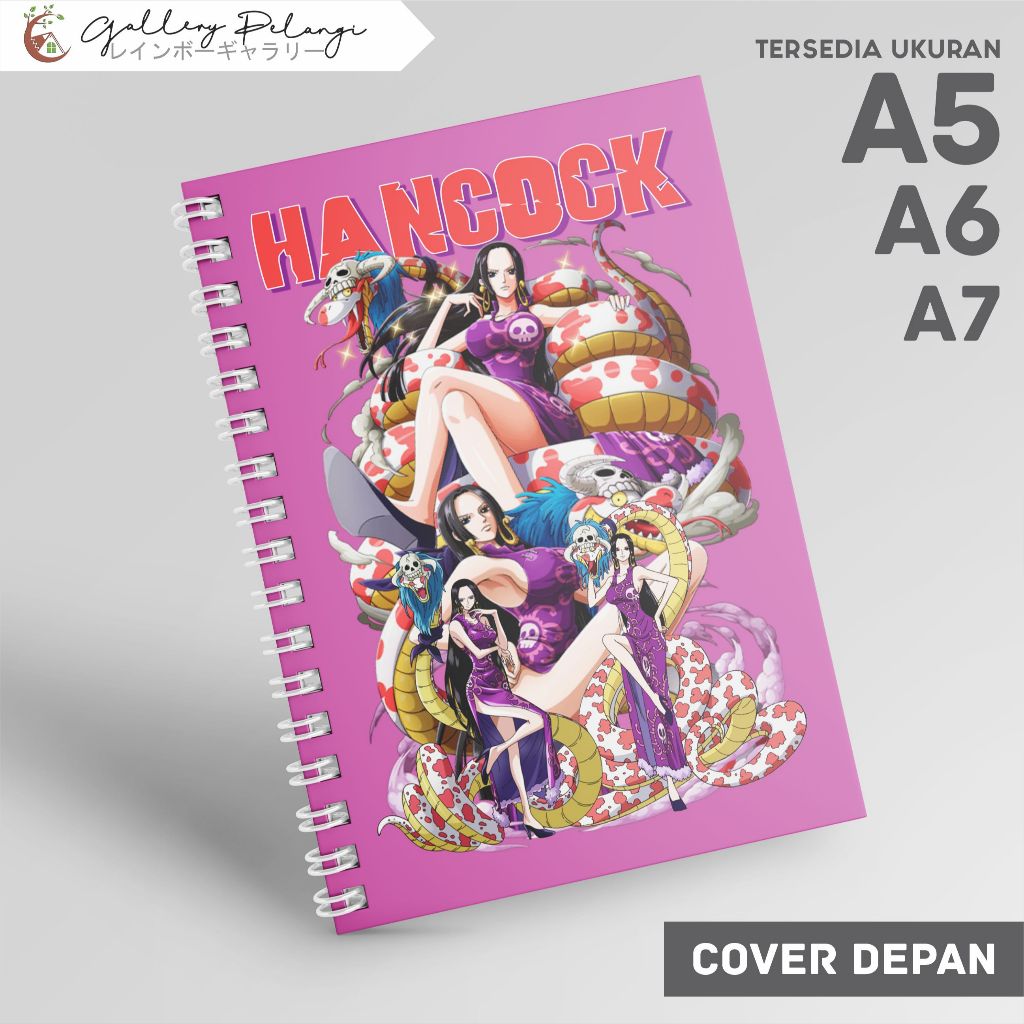 

Notebook Spiral A5 A6 A7 Japan Anime One Piece Boa Hancock Ratu Bajak Laut