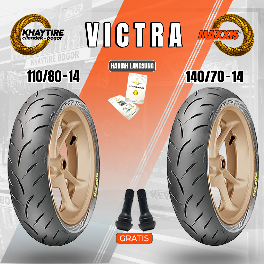 Sepasang Ban Motor Aerox MAXXIS VICTRA 110/80 & 140/70 Ring 14 Tubeless