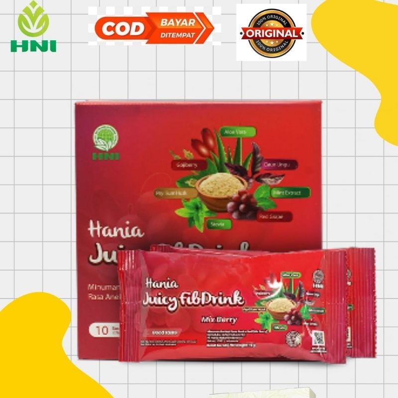 

Hania Juicy FibDrink HNI Minuman Serbuk Rasa Aneka Buah Isi 10 Sachet