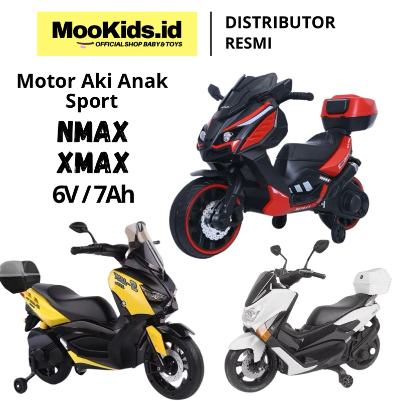 MooKids Sepeda Motor Listrik aki anak PMB Raid Nmax M588 baterai ces casan ukuran besar