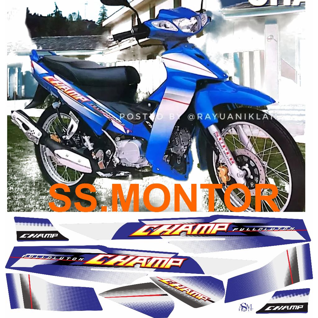 striping stiker beijing champ biru