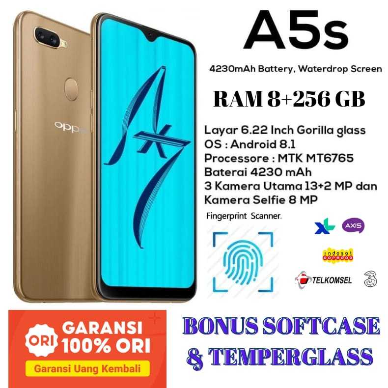 HP OPPO A5S ram 8/256GB 4G LTE Smartphone GARANSI 1 TAHUN