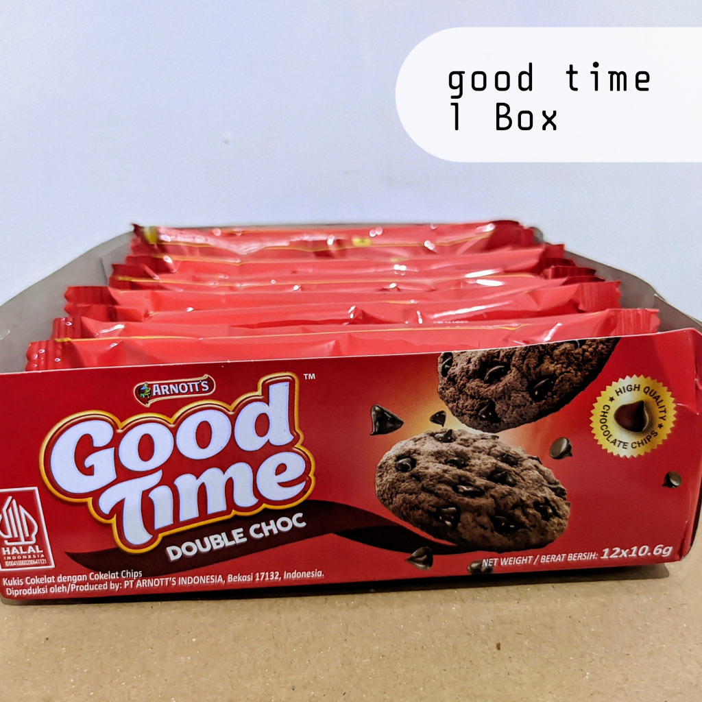 

BISKUIT GOOD TIME DOUBLE CHOCOCHIPS KUKIS RAINBOW CHOCOCHIPS COOKIES BOX