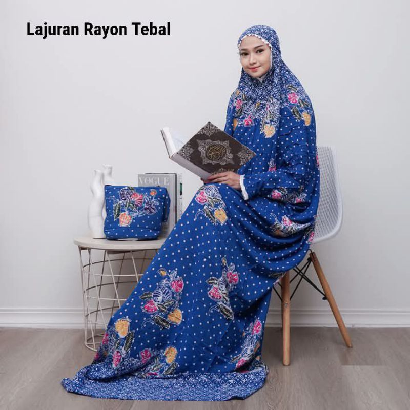Mukena Batik Terusan Jumbo Asli Pekalongan Mukena Lajur Rukuh Batik Cap Telekung