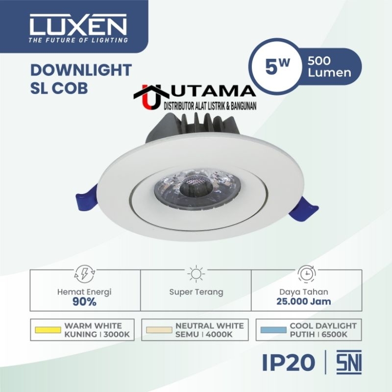 Luxen Downlight Spotlight LED COB 5 watt