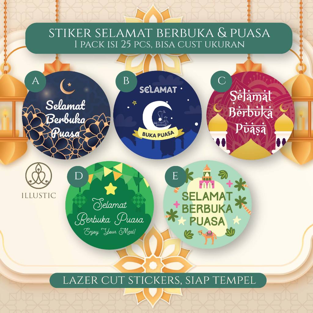 

Sticker Selamat Berbuka dan Berpuasa isi 25 pcs bisa custom ukuran