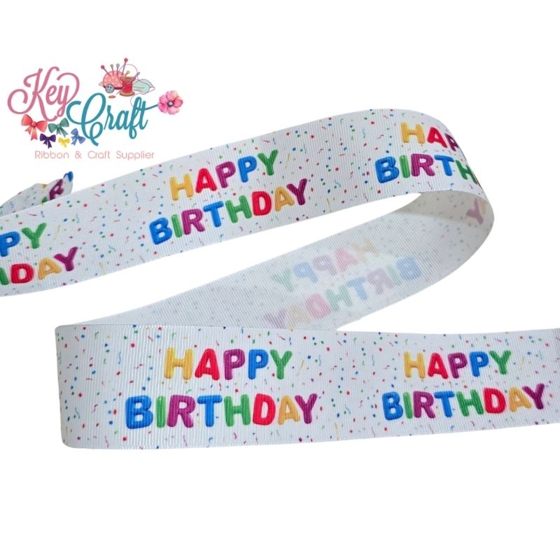 

Pita Grossgrain motig Happy Birthday size 3,8cm