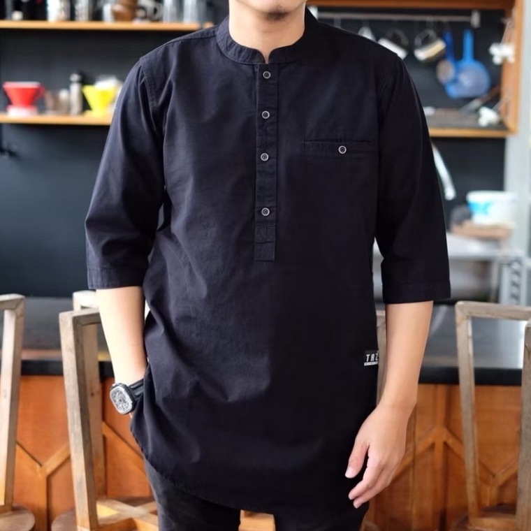 Wow Murah Meriah Kurta Hawk Enemy Lengan 34 Bahan Cotton Twill Origina Baju KoKo Muslim Pria