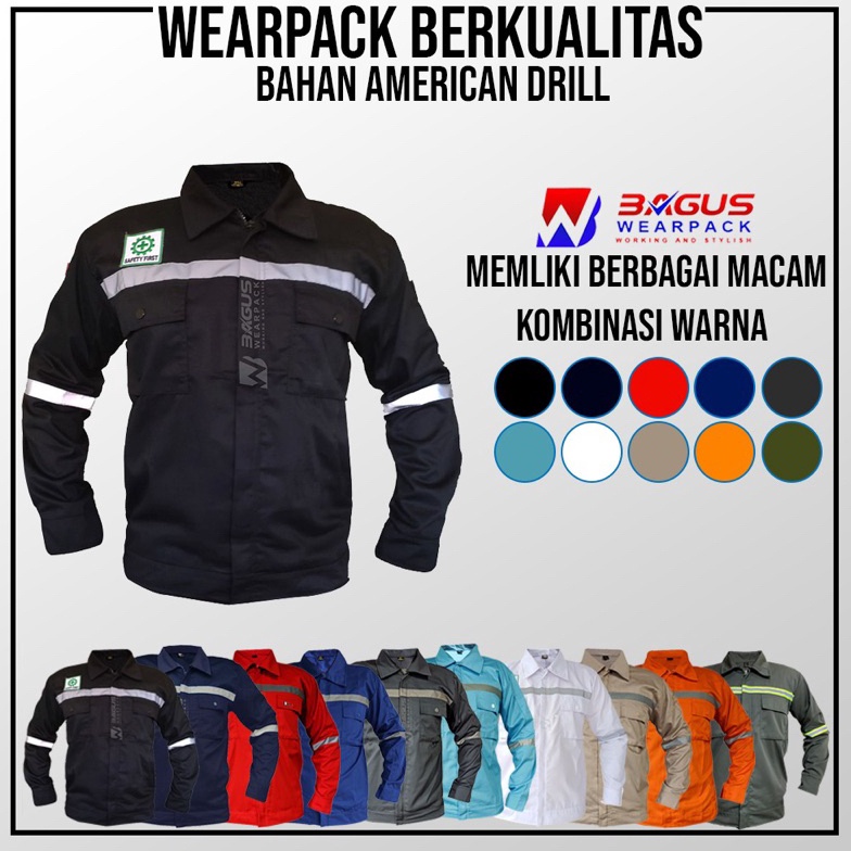 Terlaris BAJU PROYEK KEREN  BAJU KERJA PRIA PROYEK  BAJU KERJA PIRA LAPANGAN  BAJU WEARPACK LENGAN P
