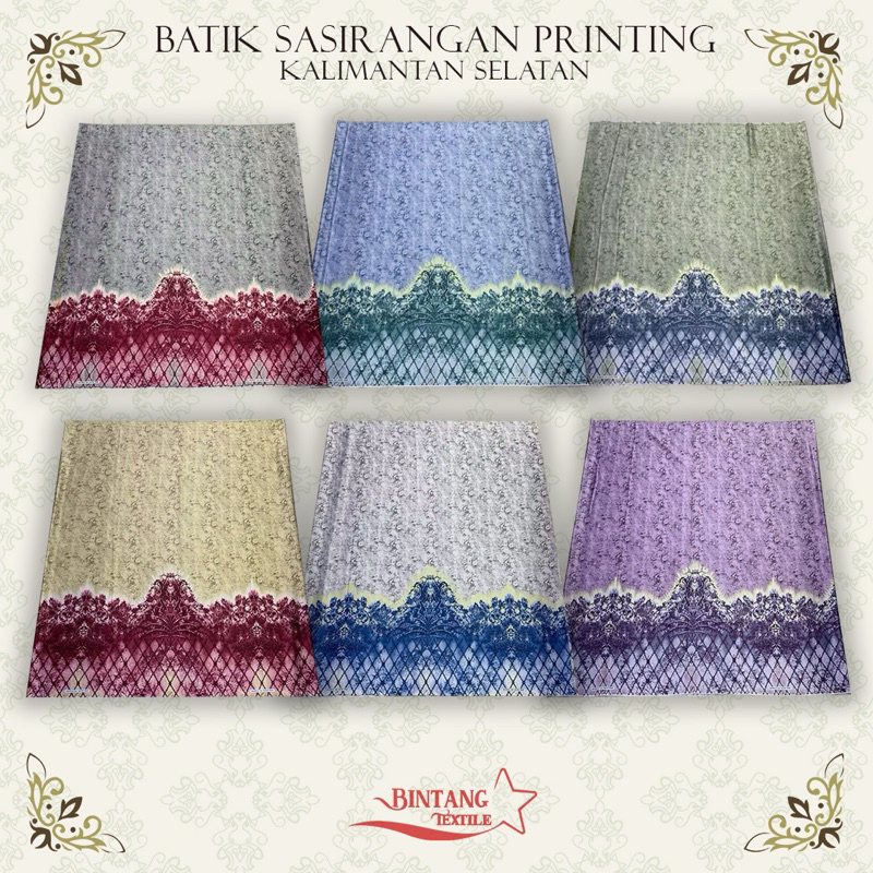 Kain Batik Etnik Khas Kalsel Sasirangan Bromelia Banjar Pria Wanita Printing bahan Semi Sutera - Har