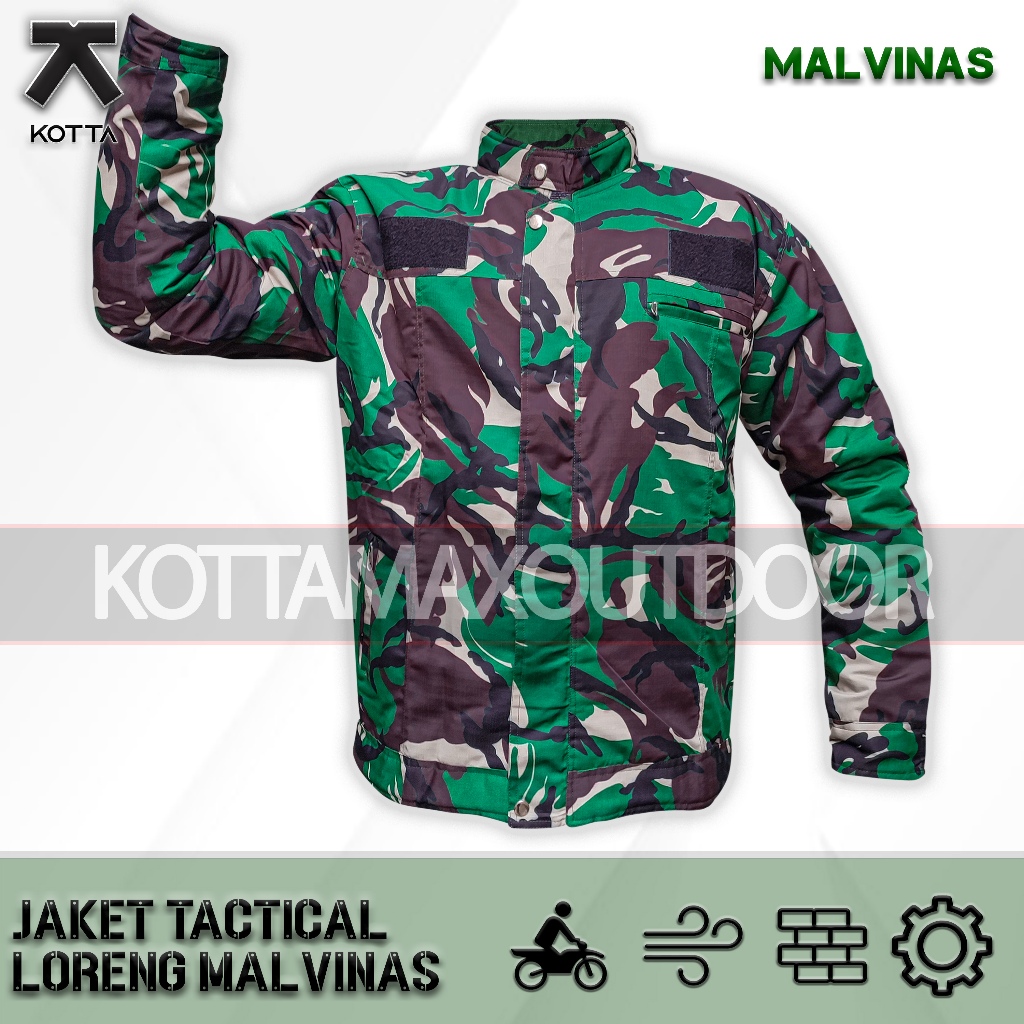 Jaket Tactical Pria Keren Army Motif Loreng TNI Malvinas army - Jaket Motor Terbaru