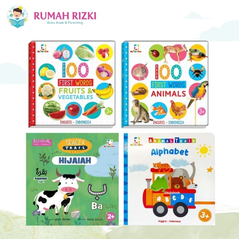 Obral Board book Buku Balita ABC Wipe Clean Hijaiah Train Alphabet 100 First Words Fruits 100 First 