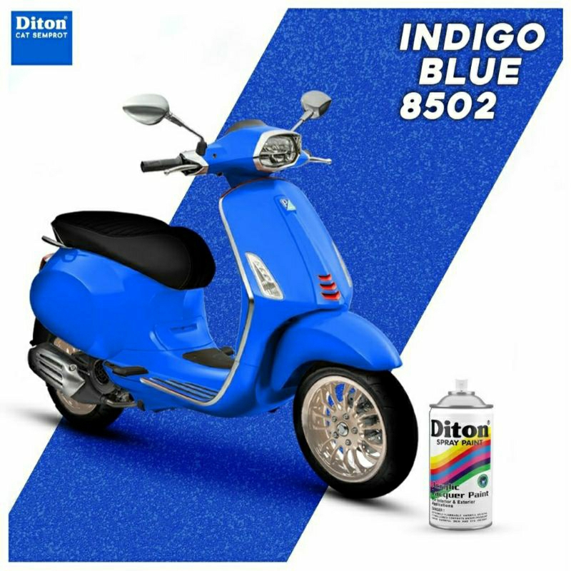 #MAU# Cat Semprot Diton 8502 Indigo Blue 300ml Biru Indigo Cerah Muda Solid Cat Spray Duco Diton Pre