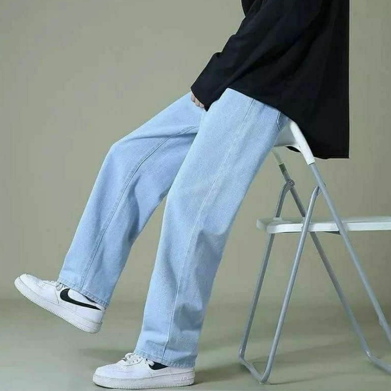 Promo Celana Jeans Pria Korean Style Jeans Panjang pria Celana Jeans Longgar Gombrong Basic Reguler