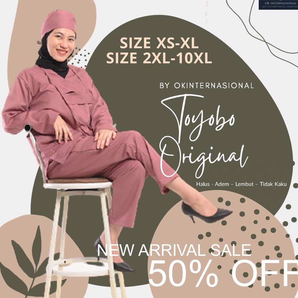 Promo lengan panjang  JUMBO  OKA lengan panjang tanpa kerut  Toyobo original  Baju jaga  Tenaga