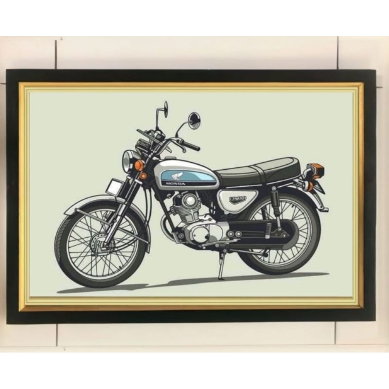 hiasan dinding poster modifikasi motor cb plus FIGURA ukuran 53×35