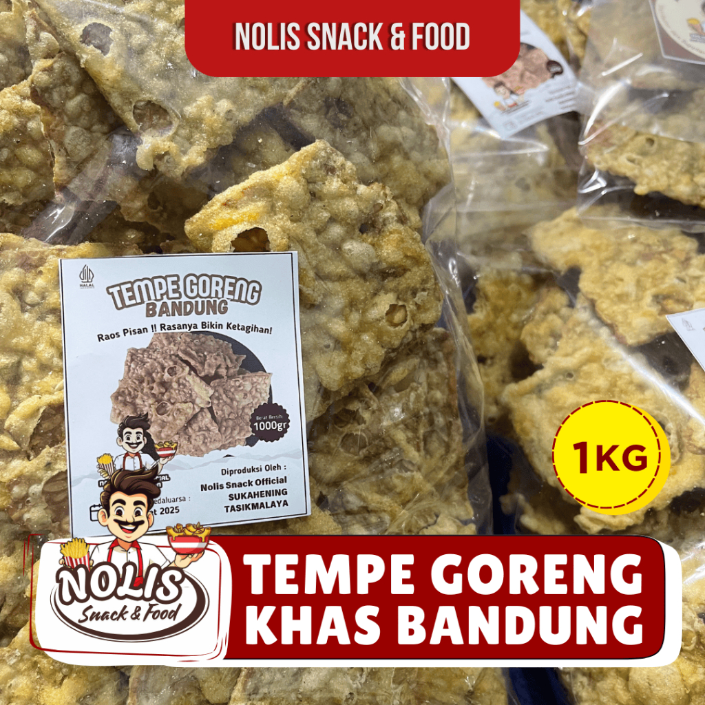 

1KG - TEMPE GORENG BANDUNG RENYAH | Oleh-oleh Khas Bandung | NOLIS SNACK