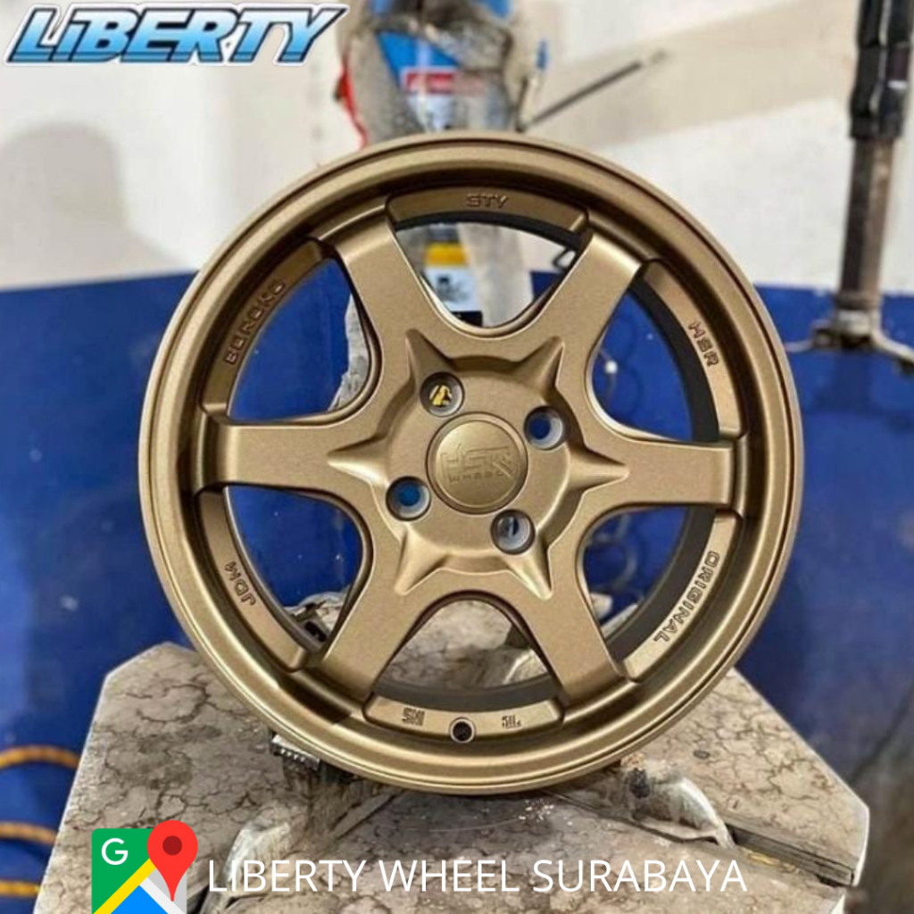 Ready Stock Velg Racing Murah Model TE37 R15 Original HSR STY Ring 15 Single Pcd 4x100 -BrioAgya Dll