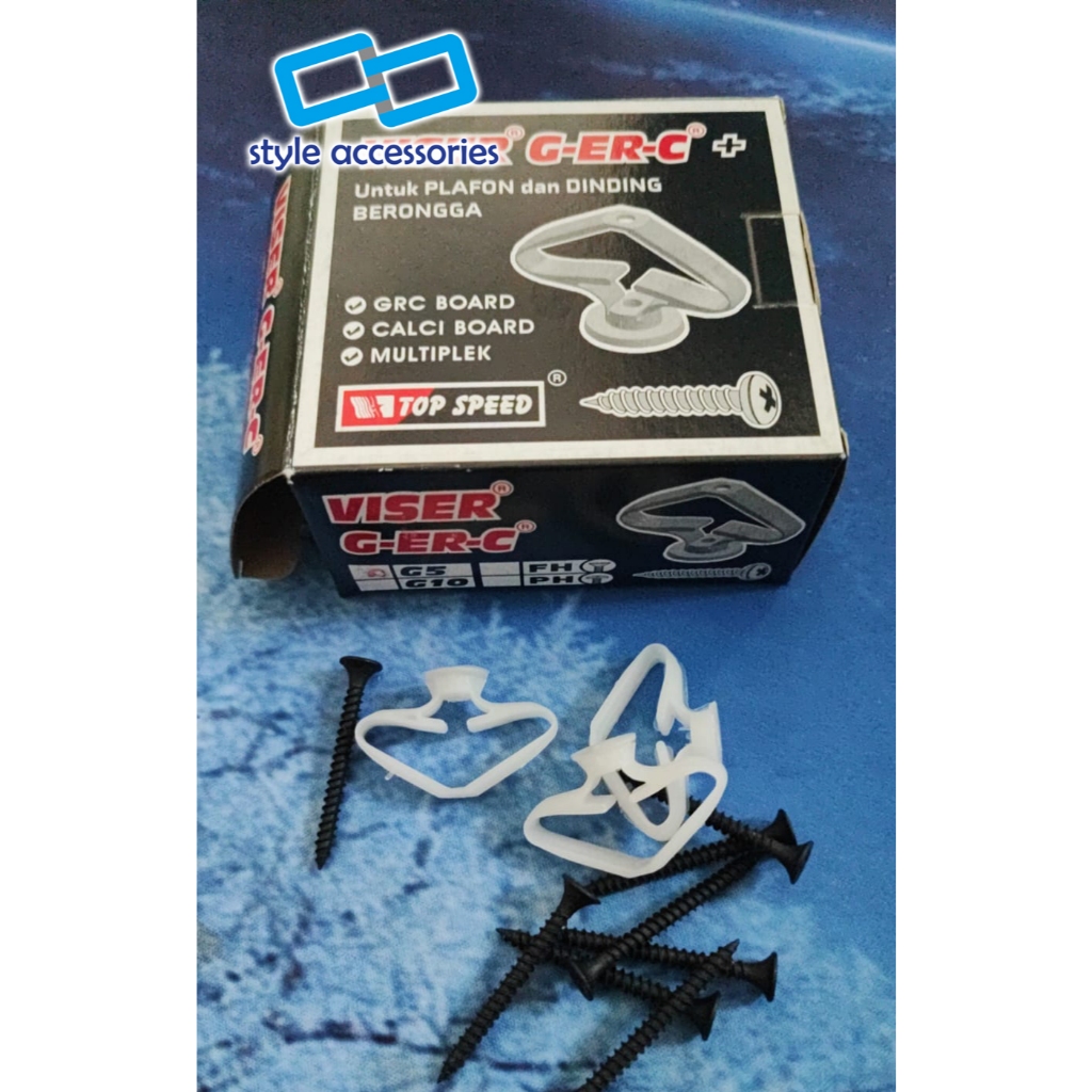 Viser G-ER-C / GRC type G5 Top speed 25 set + sekrup - tebal board 3-6 mm