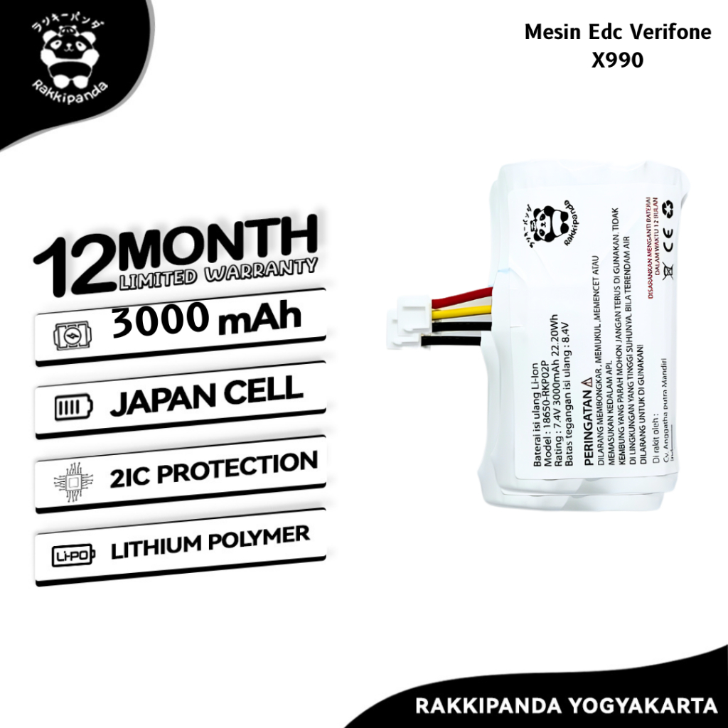 Baterai RakkiPanda Battery VERIFONE X990
