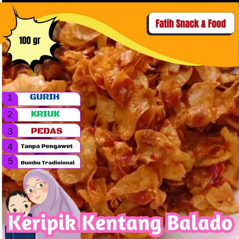 

Keripik Kentang Balado viral Pedas manis gurih original kripik kentang Mustofa HOMADE