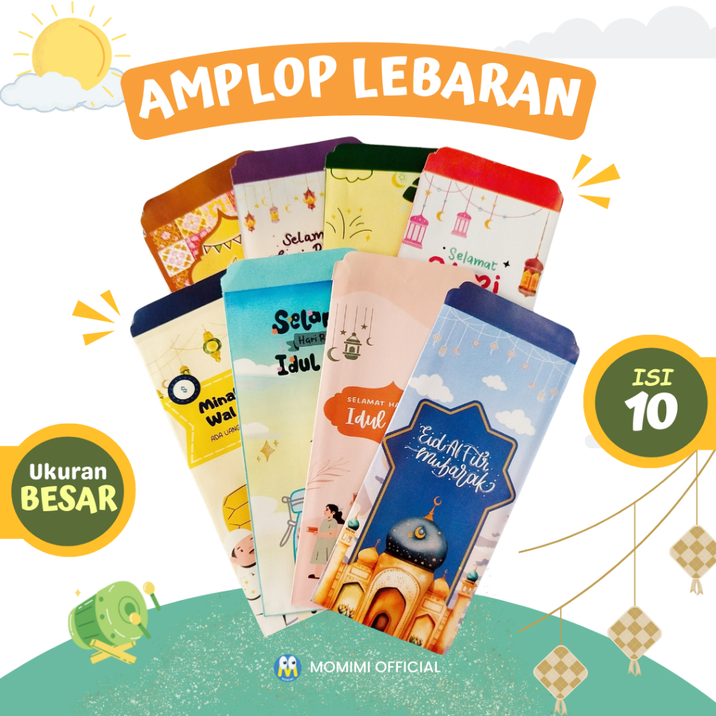 

Amplop Lebaran Panjang Bebas Pilih Motif (Isi 10pcs/pack) Ukuran Besar Jumbo Bahan Art Paper Glossy