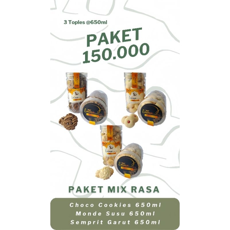 

PAKET MIX RASA 150.000 DAPAT 3 TOPLES 650ml Choco Cookies Monde Susu Semprit Garut