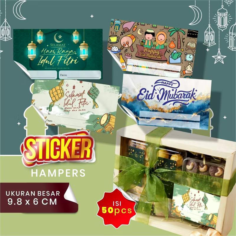 

STIKER HAMPERS | STIKER BOX | STIKER ISI 50PCS | STIKER IDULFITRI | STIKER LEBARAN