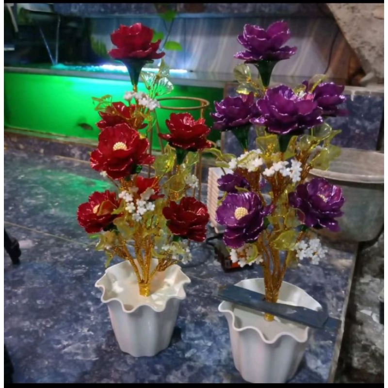 Bunga hias akrilik kerang mutiara besar