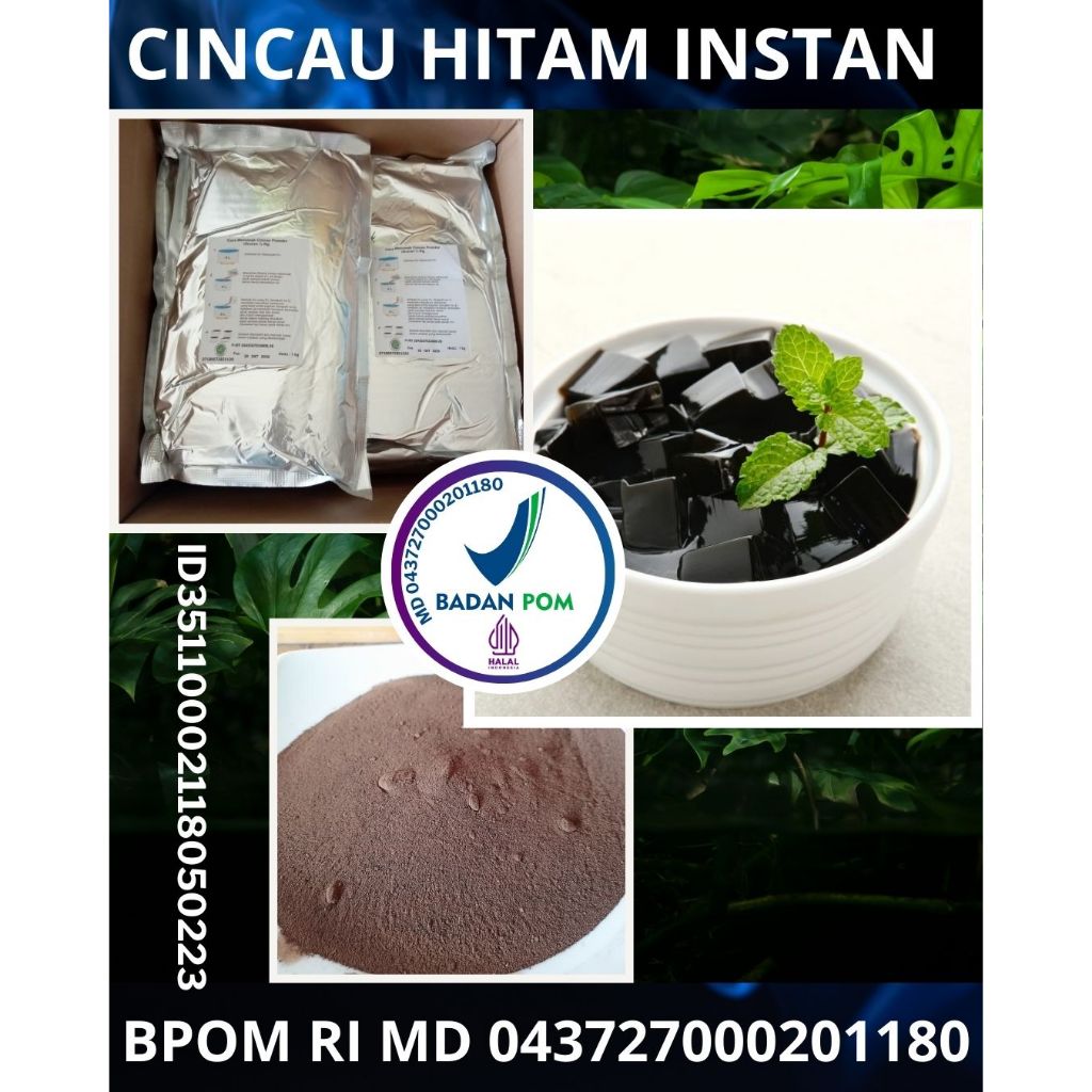

Cincau Hitam Instan, Serbuk Cincau Hitam Kemasan Aluminium Foil 1 Kg