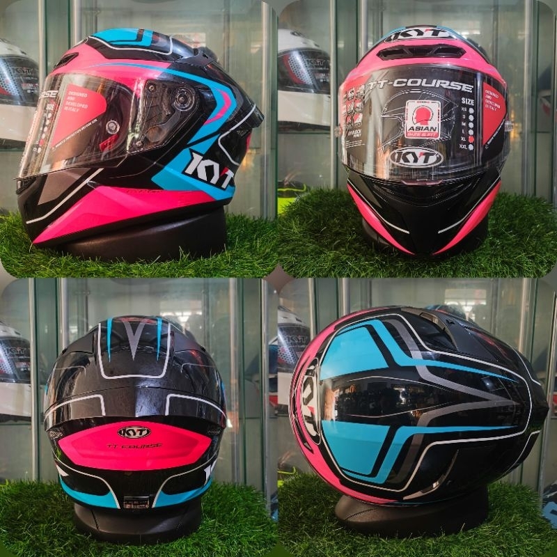 Helm KYT TT Course Overtech Fuxia Pink
