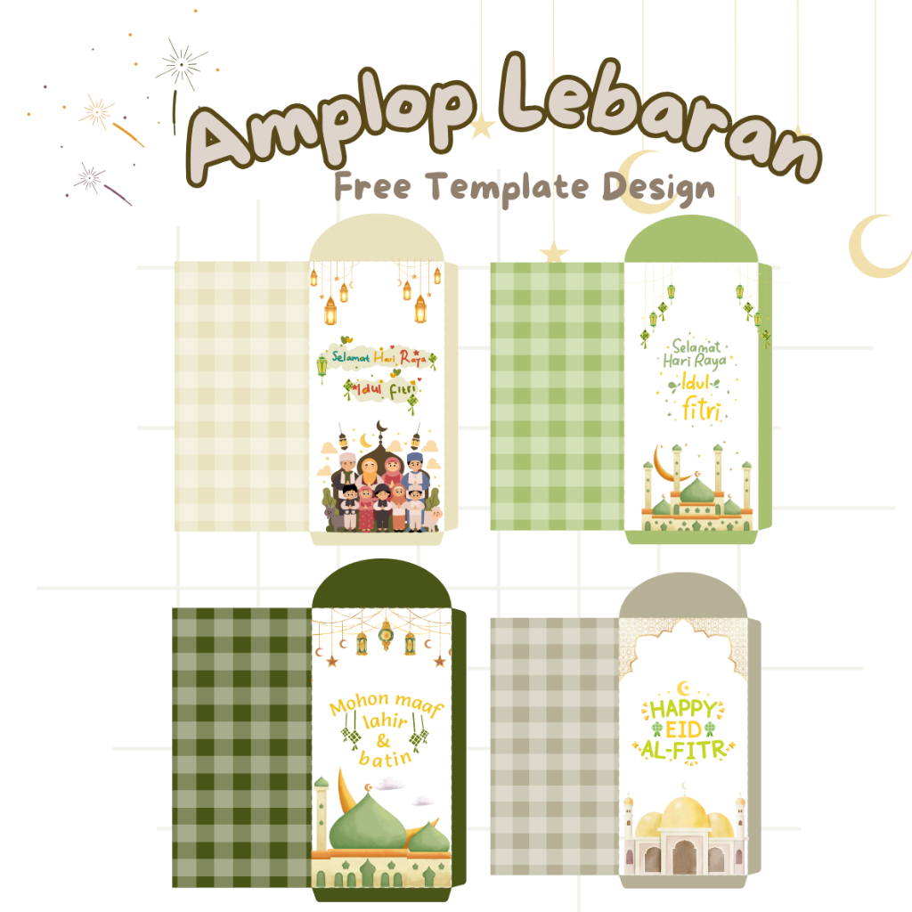 

[15 pcs ] Amplop Lebaran Idul Fitri ( Free Template Design ) THR Amplop | Amplop Lebaran Aesthetic